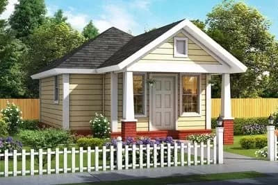 Tiny House Plan with Front Porch