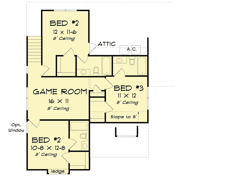 Plan 52300WM: 4-Bed House Plan with Farmhouse Porch - Floor Plan - 2nd Floor - Cottage, Country, Farmhouse, Traditional
