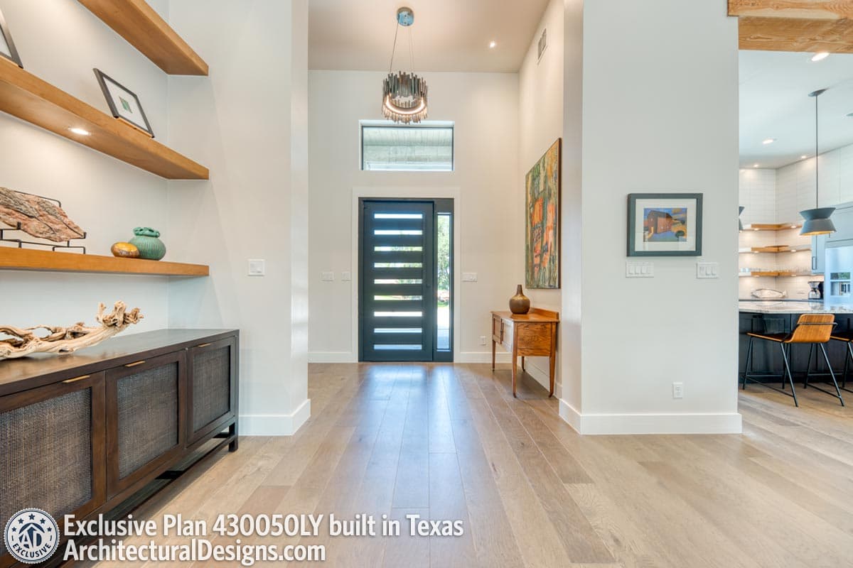 Plan 430050LY: Modern Hill Country House Plan with Open Air Upstairs Balcony - Image #4 - Contemporary, Hill Country, Mid Century Modern, Modern