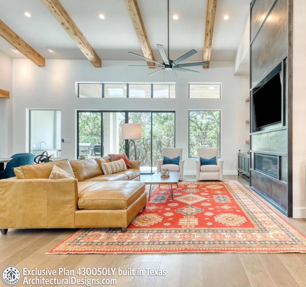 Plan 430050LY: Modern Hill Country House Plan with Open Air Upstairs Balcony - Image #5 - Contemporary, Hill Country, Mid Century Modern, Modern