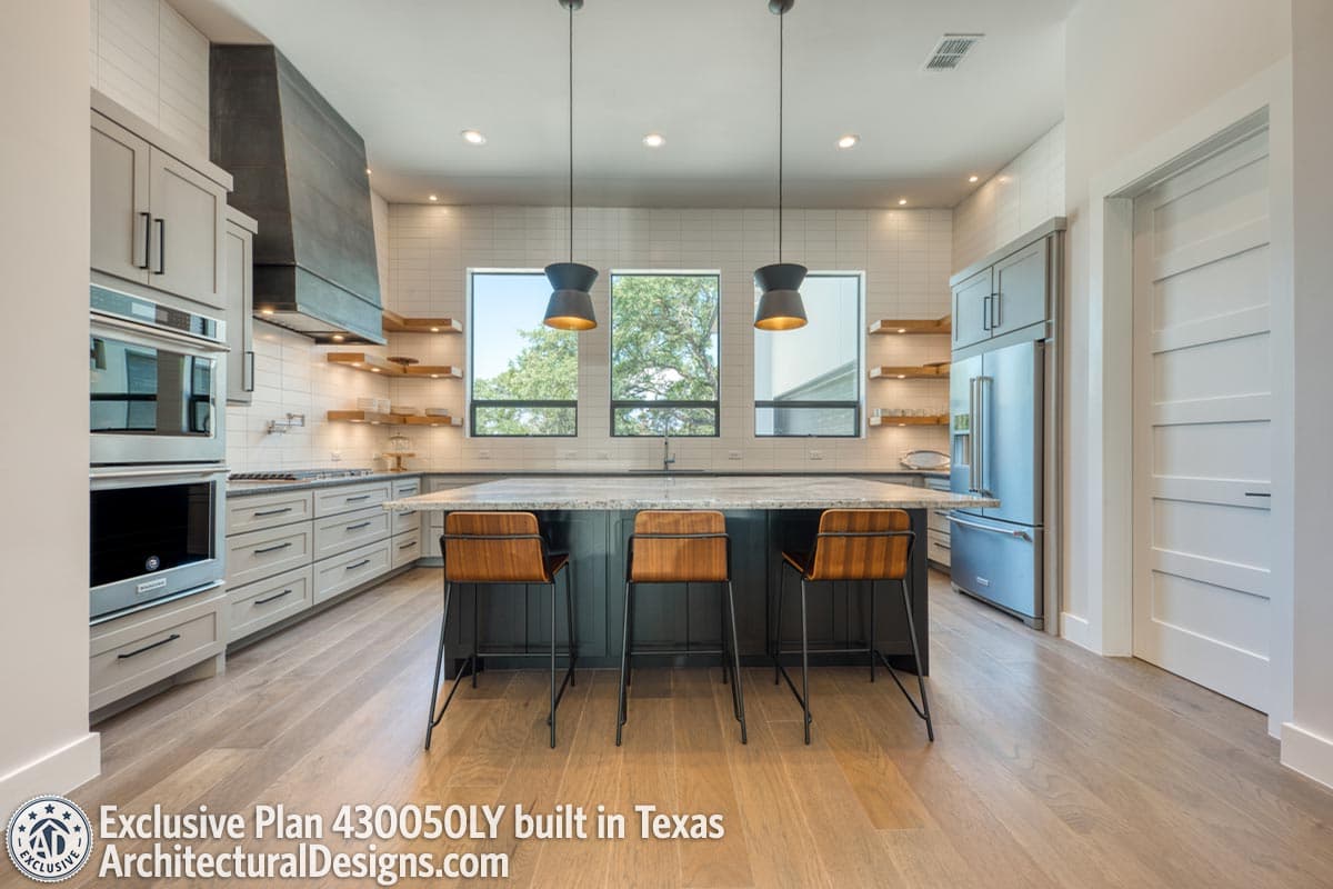 Plan 430050LY: Modern Hill Country House Plan with Open Air Upstairs Balcony - Image #7 - Contemporary, Hill Country, Mid Century Modern, Modern