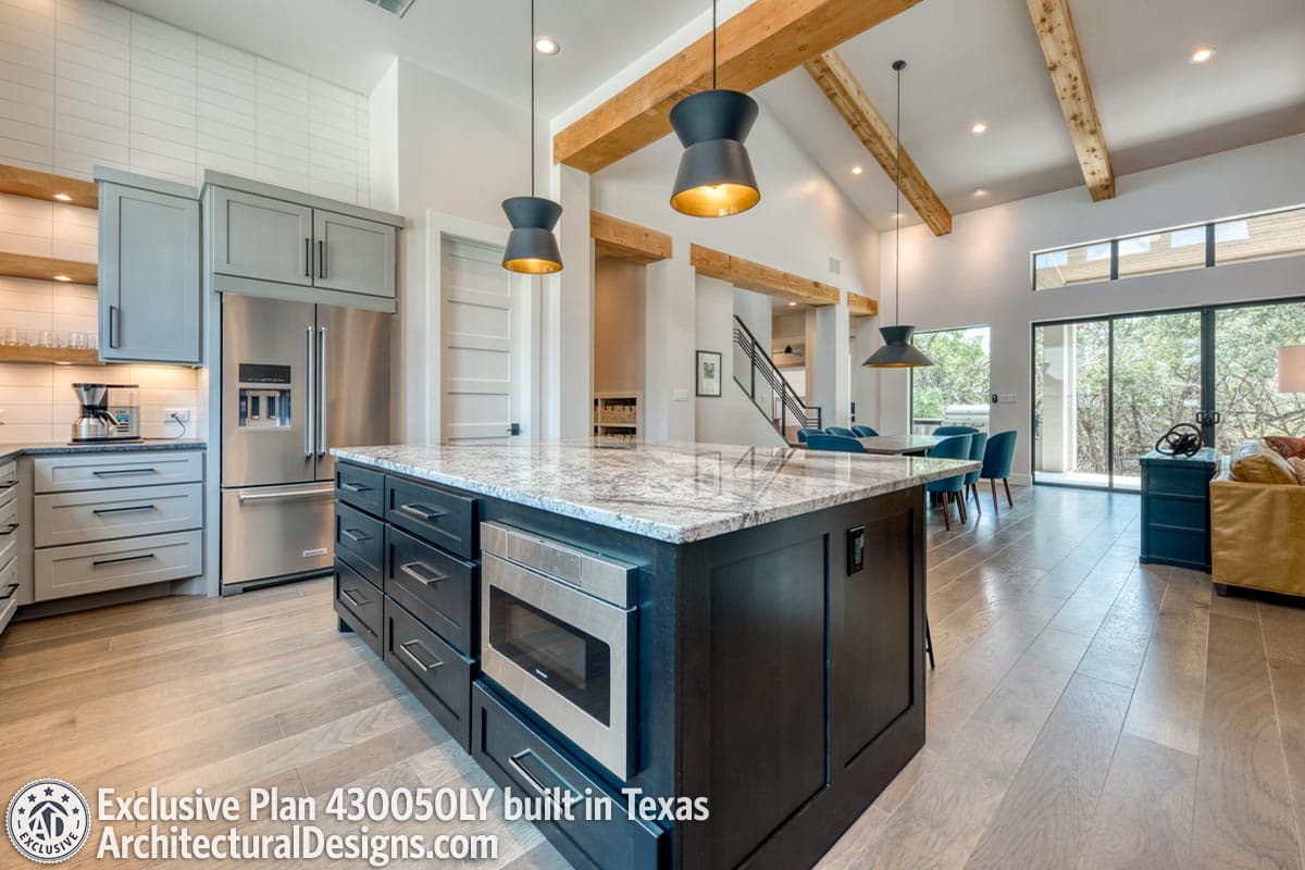 Plan 430050LY: Modern Hill Country House Plan with Open Air Upstairs Balcony - Image #8 - Contemporary, Hill Country, Mid Century Modern, Modern