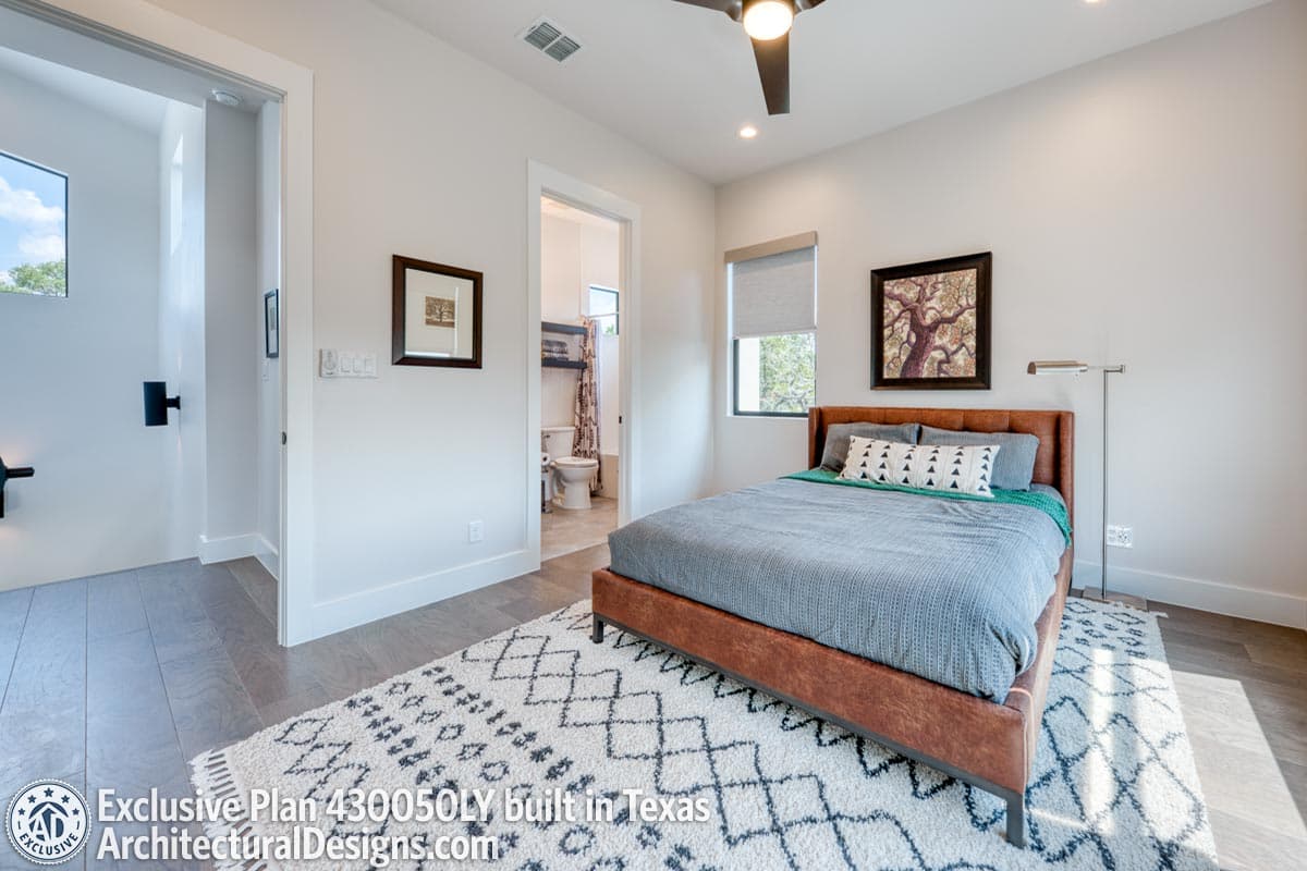 Plan 430050LY: Modern Hill Country House Plan with Open Air Upstairs Balcony - Image #12 - Contemporary, Hill Country, Mid Century Modern, Modern