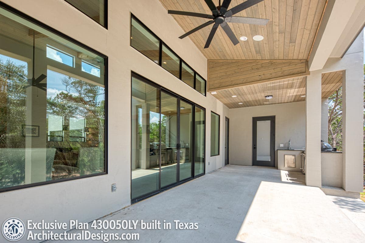 Plan 430050LY: Modern Hill Country House Plan with Open Air Upstairs Balcony - Image #16 - Contemporary, Hill Country, Mid Century Modern, Modern
