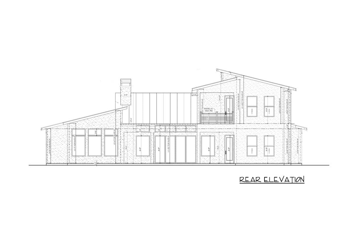 Plan 430050LY: Modern Hill Country House Plan with Open Air Upstairs Balcony - Image #19 - Contemporary, Hill Country, Mid Century Modern, Modern