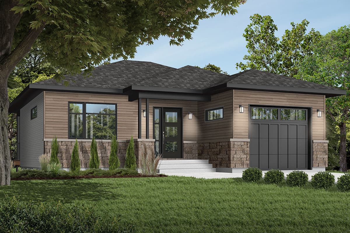 Plan 22549DR: One-Bed Contemporary Ranch Home Plan - Image #4 - Contemporary, Northwest, Ranch