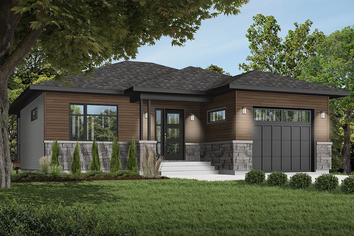 Plan 22549DR: One-Bed Contemporary Ranch Home Plan - Image #5 - Contemporary, Northwest, Ranch
