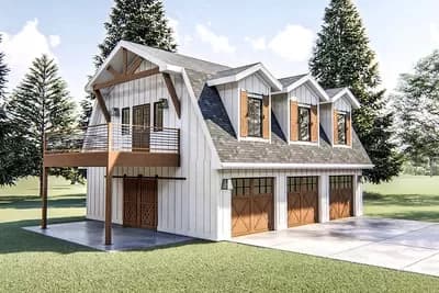 Barn-Style Garage Workshop with Apartment Above