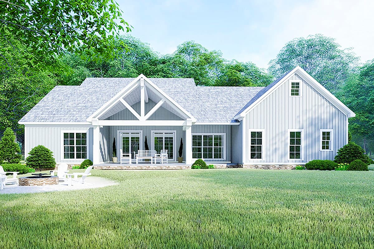 Plan 70628MK: Modern Farmhouse Plan with Vaulted and Beamed Great Room - 2220 Sq Ft - Image #6 - Cottage, Country, Farmhouse, Modern Farmhouse, New American, Southern