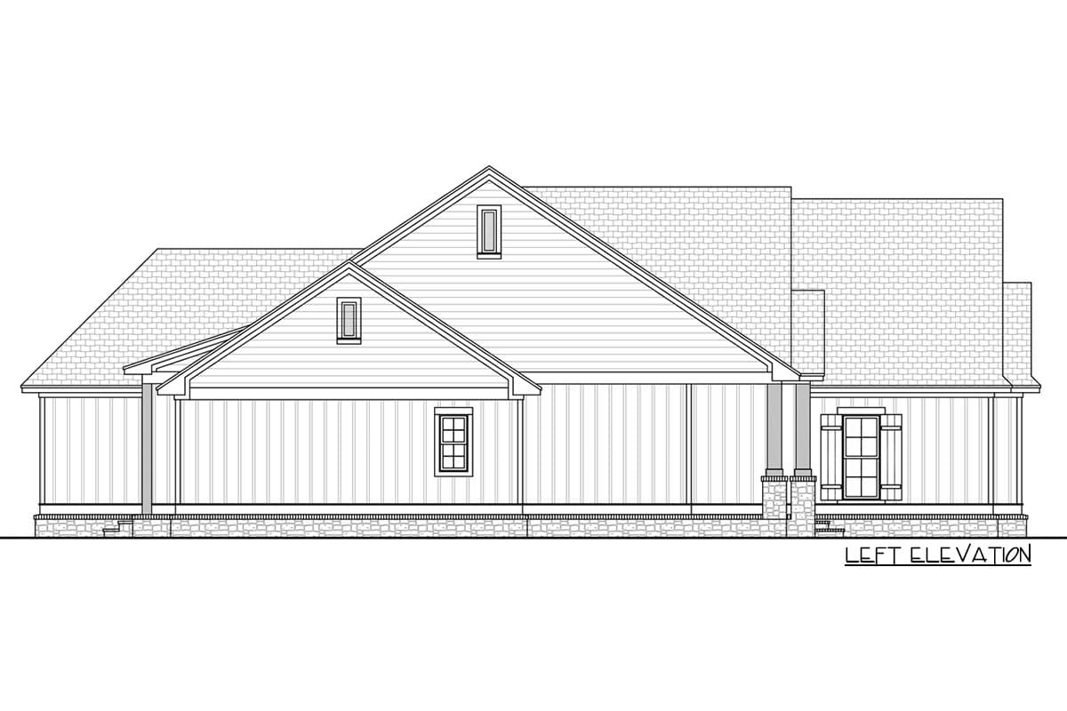 Plan 51803HZ: Split Bed Country Craftsman House Plan - 2074 Sq Ft - Image #5 - Country, Craftsman, Farmhouse, New American, Traditional