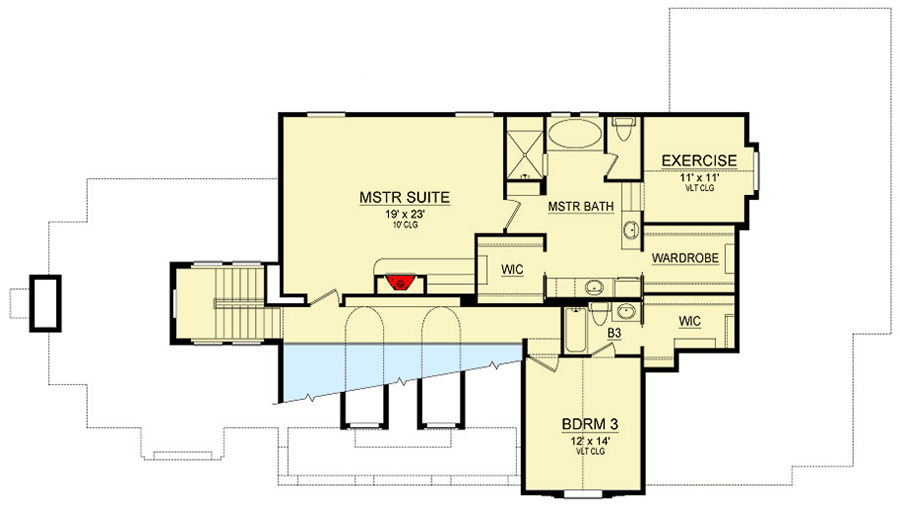 Plan 36573TX: Two-story Tuscan Home Plan with Second-level Master - Floor Plan - 2nd Floor - European, Mediterranean, Tuscan