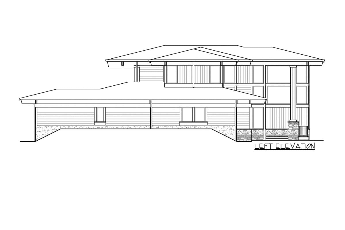 Plan 23812JD: Modern Prairie House Plan for a Side-Sloping Lot - Image #7 - Mid Century Modern, Modern, Mountain, Northwest, Prairie