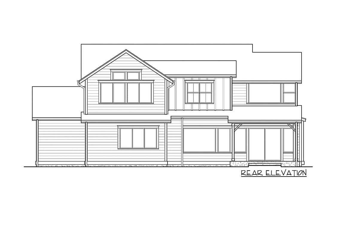 Plan 23811JD: Two-Story Modern Farmhouse with Second-Level Master Bed - Image #4 - Country, Farmhouse, Modern Farmhouse, Traditional