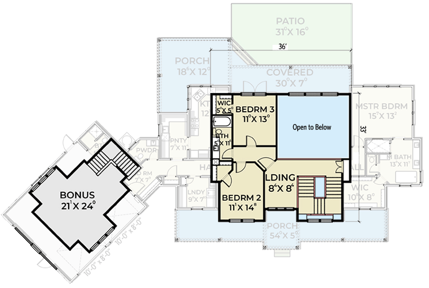 Plan 280038JWD: Beautiful 3-Bed Modern Farmhouse Plan with Angled Garage - 3216 Sq Ft - Floor Plan - 2nd Floor - Country, Farmhouse, Modern Farmhouse, New American