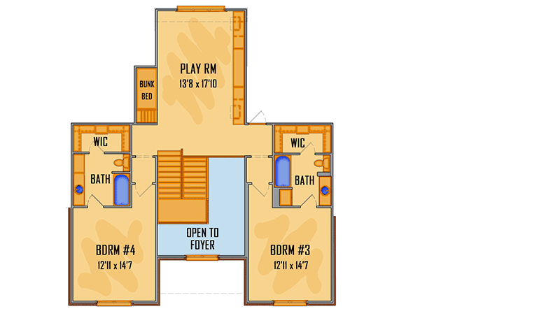 Plan 510092WDY: Two-story Southern House Plan with Home Office - Floor Plan - 2nd Floor - Acadian, European, Georgian, Southern, Traditional, Transitional