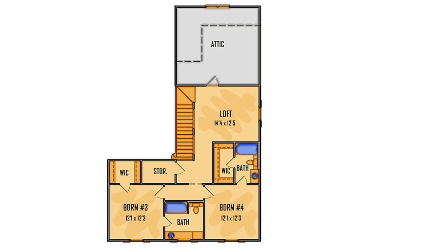 Plan 510098WDY: Spacious 4-Bed House Plan with Main-level Master  - Floor Plan - 2nd Floor - Acadian, Louisiana-Style, Southern, Traditional