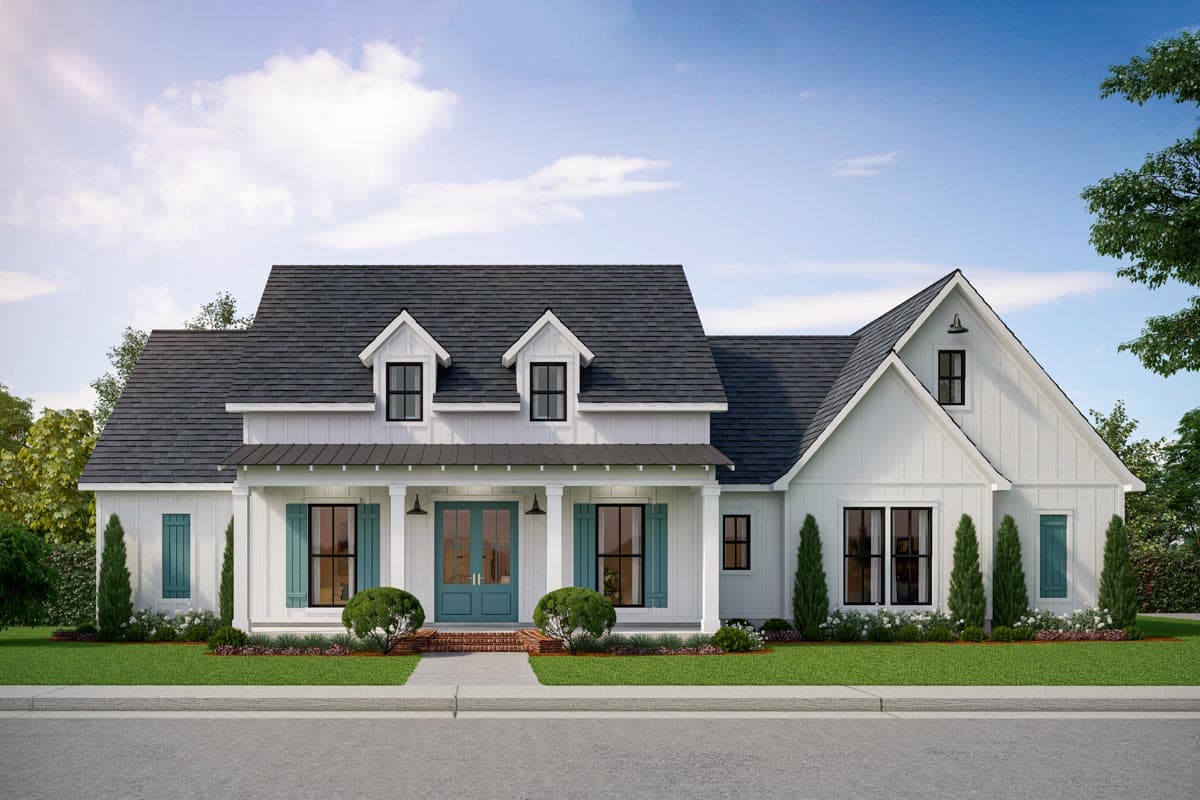 Plan 56444SM: Flexible Farmhouse with Outdoor Grilling Porch and Optional Bonus Room - 2546 Sq Ft - Image #9 - Country, Farmhouse, Modern Farmhouse, New American, Southern