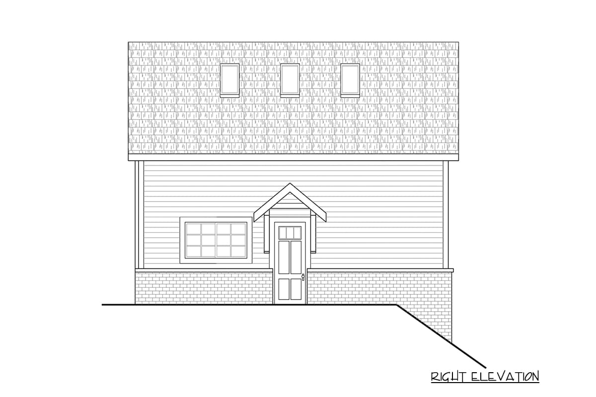 Plan 72958DA: Detached Garage Plan with Upstairs Loft with Full Bathroom - Image #4 - Carriage