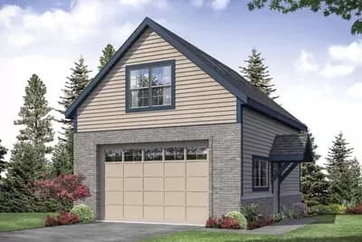 Detached Garage Plan with Upstairs Loft with Full Bathroom