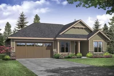 Single-Story Ranch Home Plan with a Vaulted Bedroom - 1610 Sq Ft