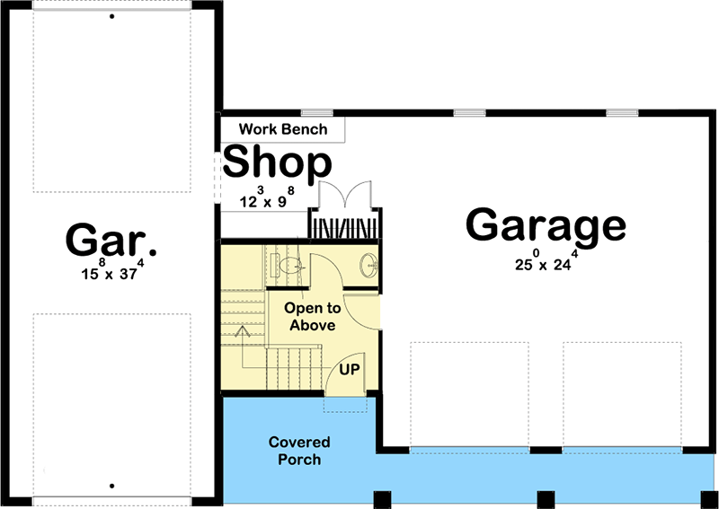 Plan 62770DJ: RV Garage Apartment Plan - Floor Plan - Main Level - Carriage, Country, Craftsman, New American, Northwest