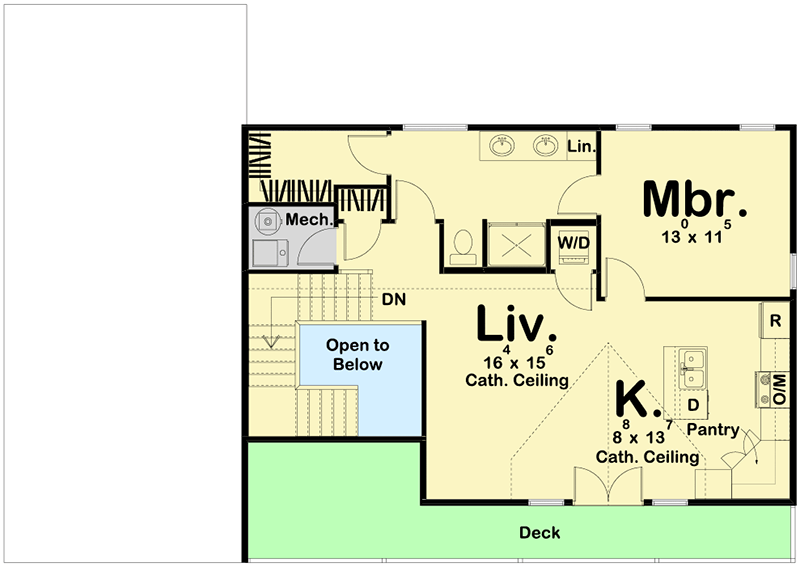 Plan 62770DJ: RV Garage Apartment Plan - Floor Plan - 2nd Floor - Carriage, Country, Craftsman, New American, Northwest