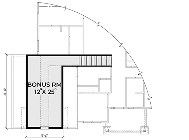 Plan 280043JWD: New American House Plan with Bonus Room above Garage - Floor Plan - Bonus Level - Country, Craftsman, New American, Northwest
