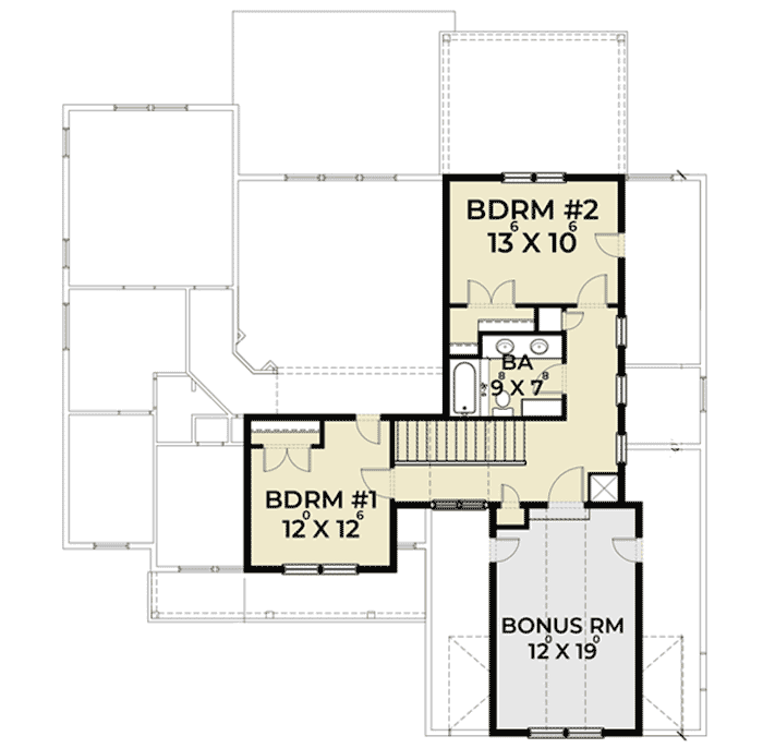 Plan 280044JWD: 3-Bed Craftsman House Plan with Main-Floor Master Bedroom - Floor Plan - 2nd Floor - Country, Craftsman, Modern Farmhouse, New American, Northwest