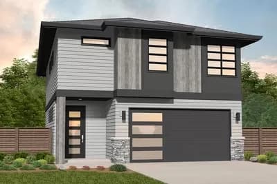 2-Story Modern House Plan with All Bedrooms Upstairs