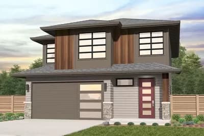 3-Bed Modern Home Plan with All Bedrooms Upstairs