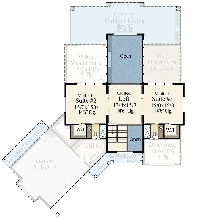 Plan 85316MS: Modern Farmhouse Plan with Great Views To The Back - Floor Plan - 2nd Floor - Barndominium, Country, Farmhouse, Modern Farmhouse, Mountain, New American, Rustic