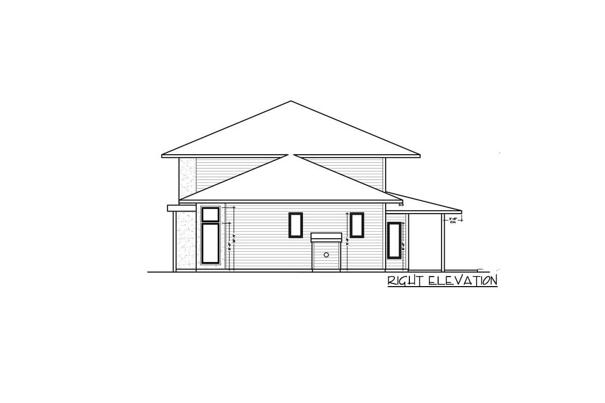 Plan 85319MS: Modern Praire-Style House Plan with Upstairs Fitness Room - Image #4 - Contemporary, Modern, Northwest, Prairie