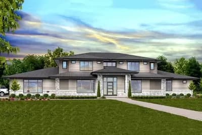 Sprawling 6-Plus Bedroom Prairie-Style House Plan