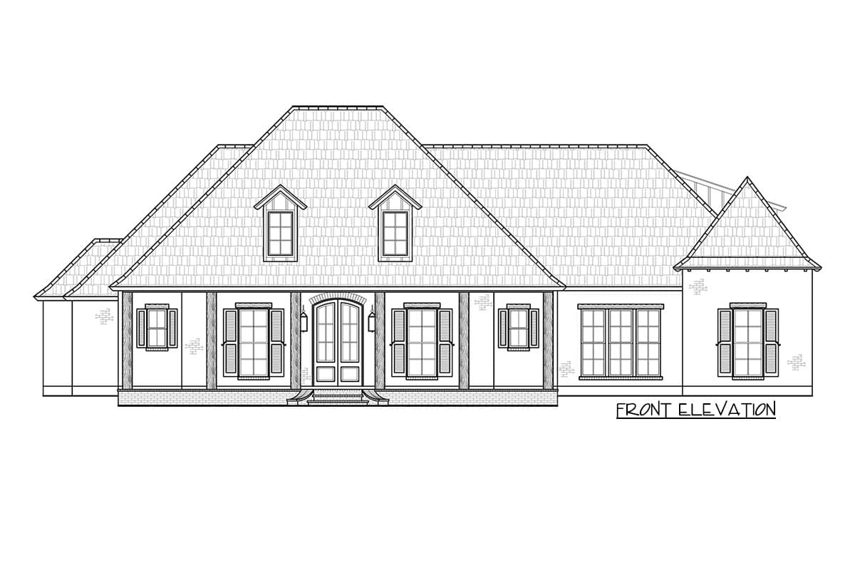 Plan 56445SM: Southern-Style Acadian with Outdoor Kitchen and Wrap-Around Porch - Image #5 - Acadian, Country, Louisiana-Style, Southern