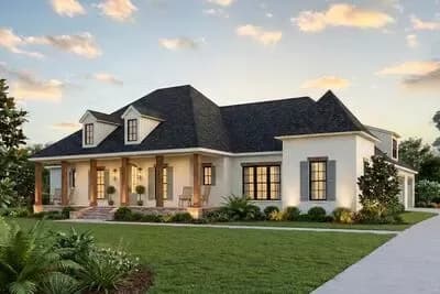 Southern-Style Acadian with Outdoor Kitchen and Wrap-Around Porch
