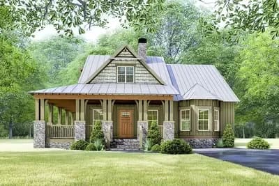 Rustic Cottage House Plan with Wraparound Porch - 1905 Sq Ft