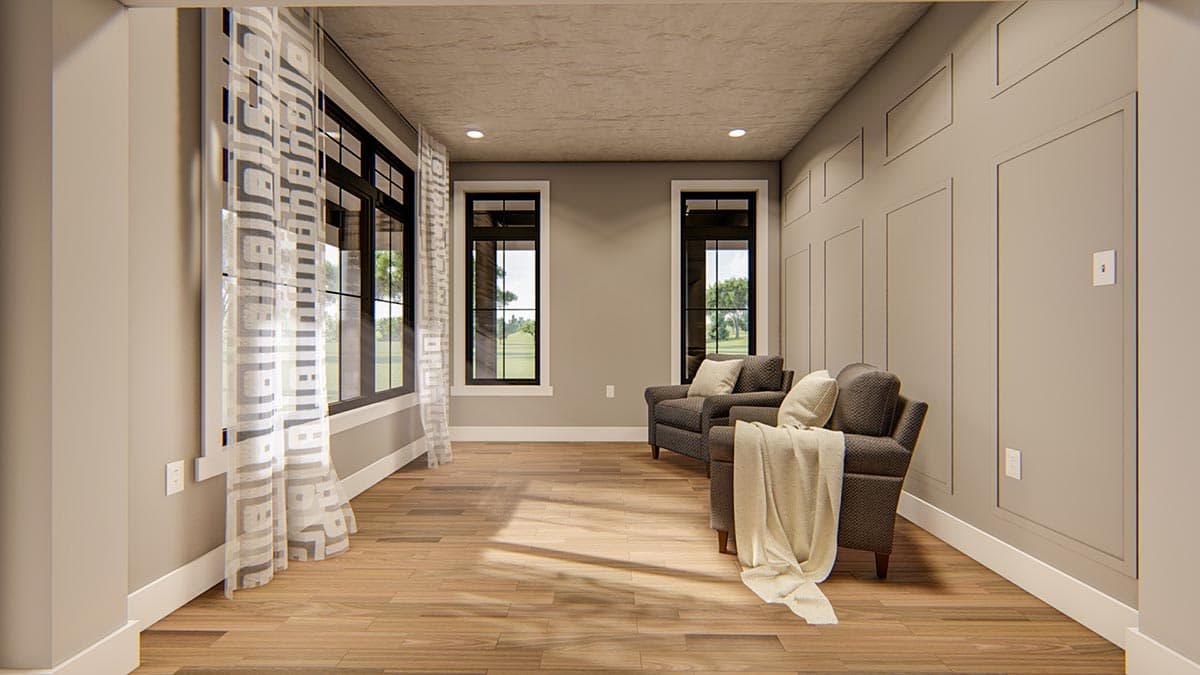 Plan 62772DJ: 4 Bedroom Modern Farmhouse Plan with Front-Loading Barn-Style Garage - 2835 Sq Ft - Image #5 - Barndominium, Country, Farmhouse, Modern Farmhouse, Traditional