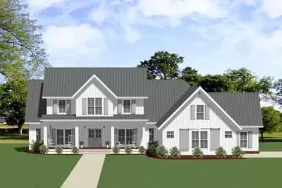 Exclusive Modern Farmhouse Plan with Outdoor Living Room