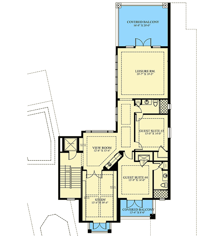 Plan 24116BG: Exclusive Contemporary Vacation Home Plan with a Golf Cart Area in Garage - Floor Plan - 2nd Floor - Coastal, Contemporary, European, Florida-Style, Vacation