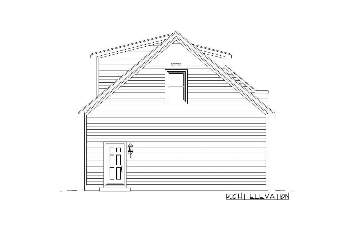 Plan 68619VR: 3-Car Detached Drive-through Garage Plan with Upstairs Open-Air Balcony - Image #5