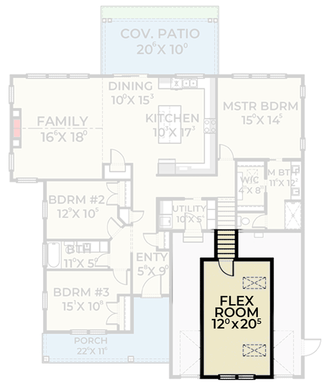 Plan 280048JWD: 3-Bed Country Farmhouse Plan with Split Bedrooms - Floor Plan - Finished Room Above Garage - Country, Craftsman, Farmhouse, New American