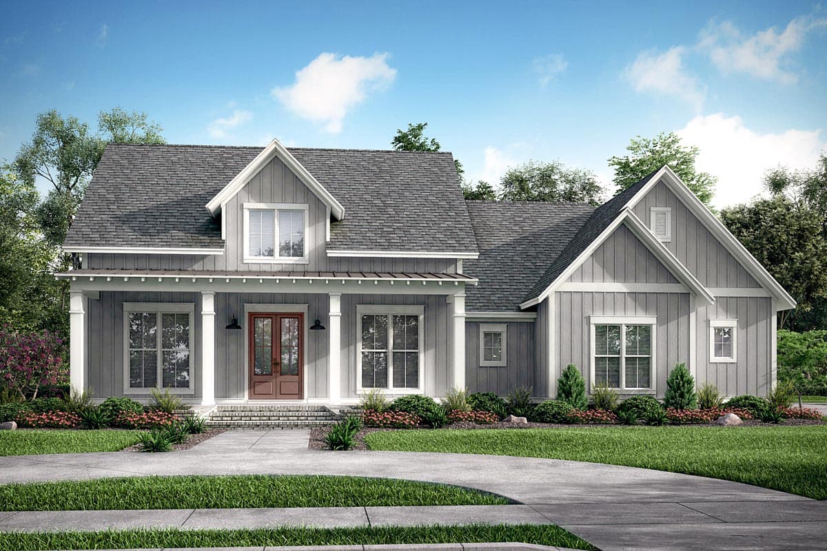 Plan 51804HZ: Modern Farmhouse Plan with 10-Foot-Deep Rear Porch and a Bonus Room - 2112 Sq Ft - Image #7 - Country, Farmhouse, Modern Farmhouse, New American, Southern