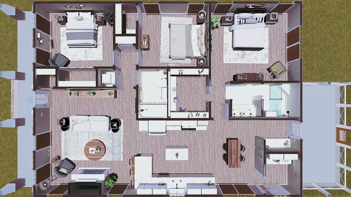 Plan 25000DH: One-Level Craftsman House Plan with Screened Porch - 1587 Sq Ft - Image #12 - Craftsman, Traditional