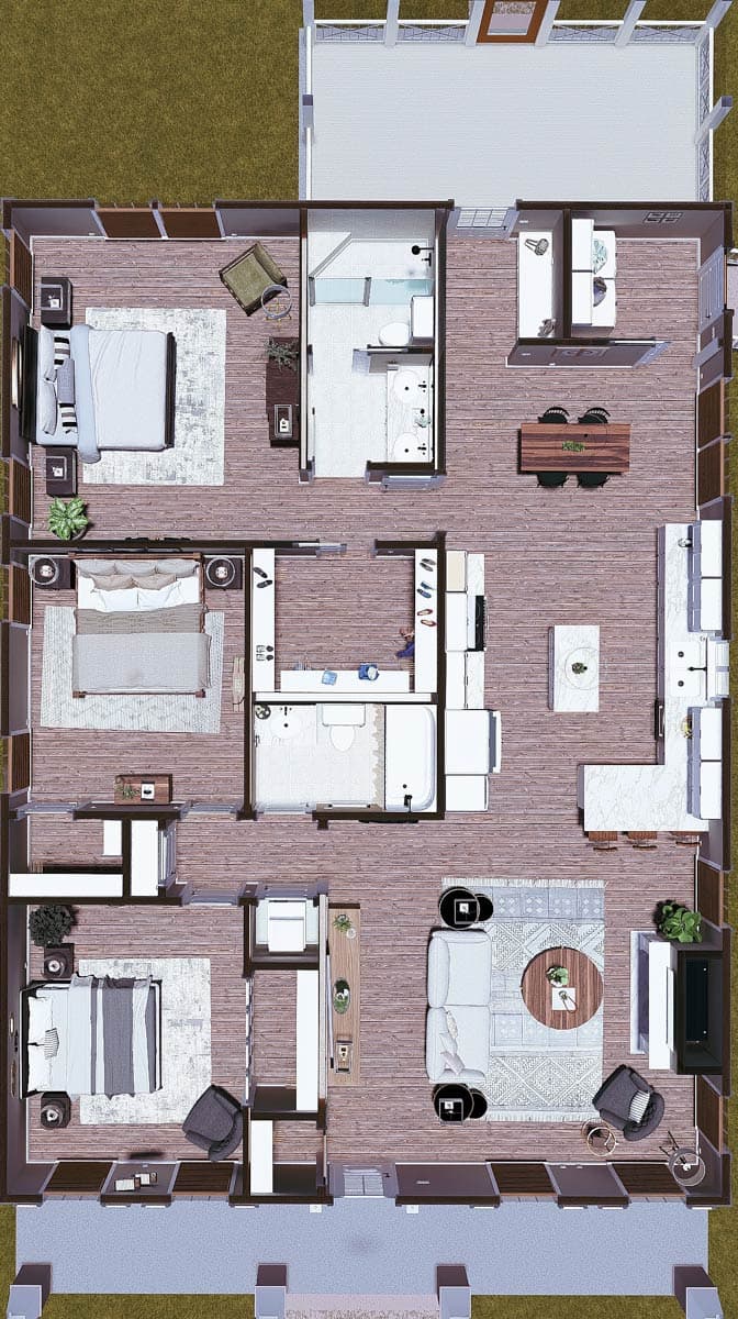 Plan 25000DH: One-Level Craftsman House Plan with Screened Porch - 1587 Sq Ft - Image #13 - Craftsman, Traditional