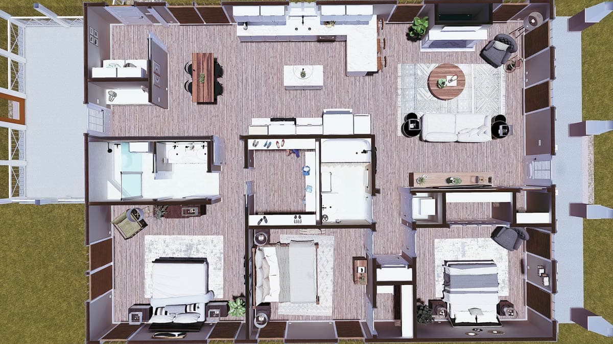 Plan 25000DH: One-Level Craftsman House Plan with Screened Porch - 1587 Sq Ft - Image #14 - Craftsman, Traditional