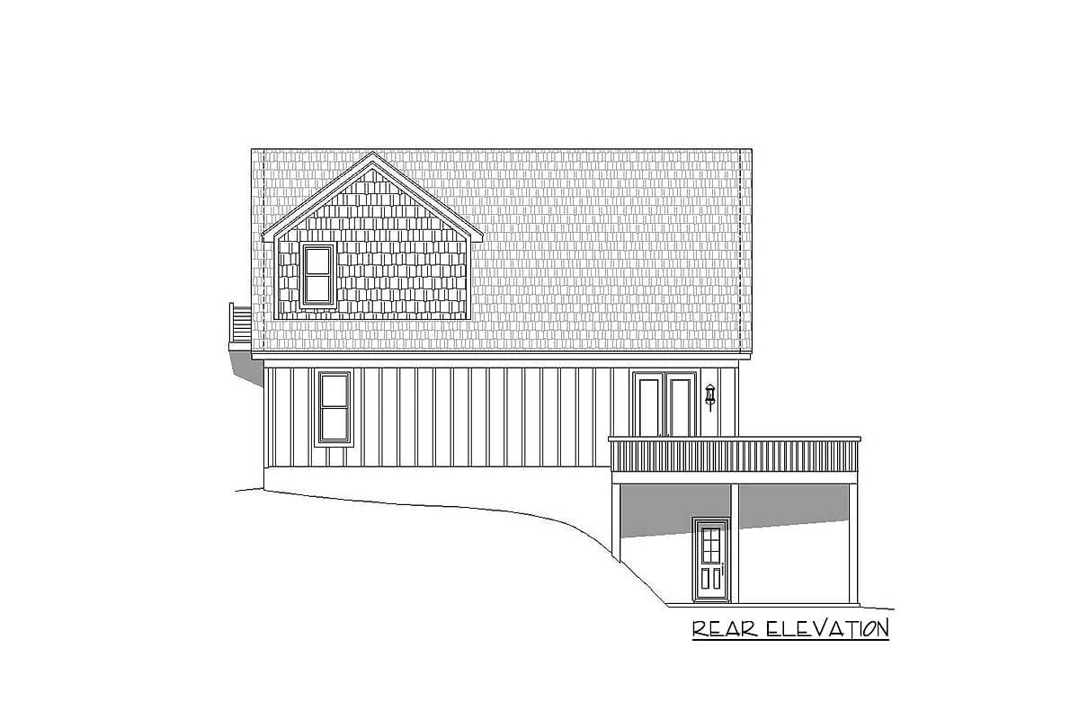 Plan 68623VR: Two-Story Mountain House Plan with Vaulted Master Loft - 1736 Sq Ft - Image #5 - Country, Mountain, New American, Rustic, Traditional, Vacation