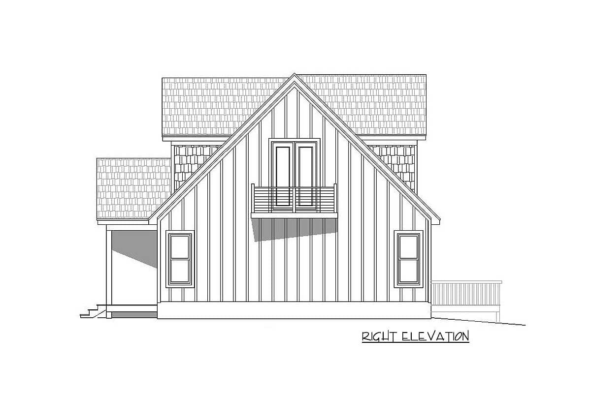 Plan 68623VR: Two-Story Mountain House Plan with Vaulted Master Loft - 1736 Sq Ft - Image #4 - Country, Mountain, New American, Rustic, Traditional, Vacation