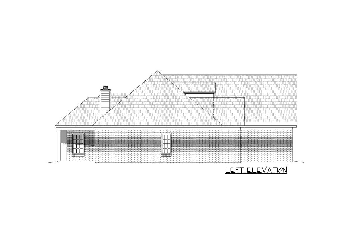 Plan 68624VR: Traditional 3-Bed House Plan with Bonus Level Above Garage - 2400 Sq Ft - Image #7 - Country, Southern, Traditional