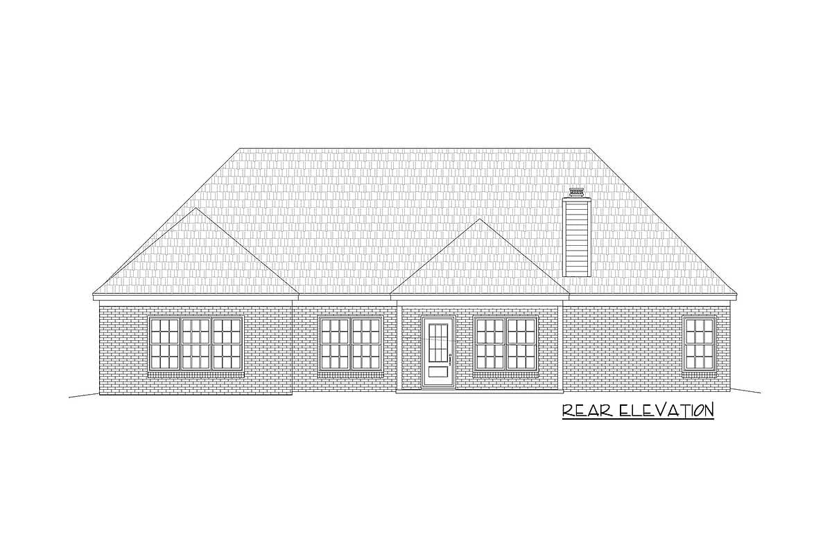 Plan 68624VR: Traditional 3-Bed House Plan with Bonus Level Above Garage - 2400 Sq Ft - Image #5 - Country, Southern, Traditional