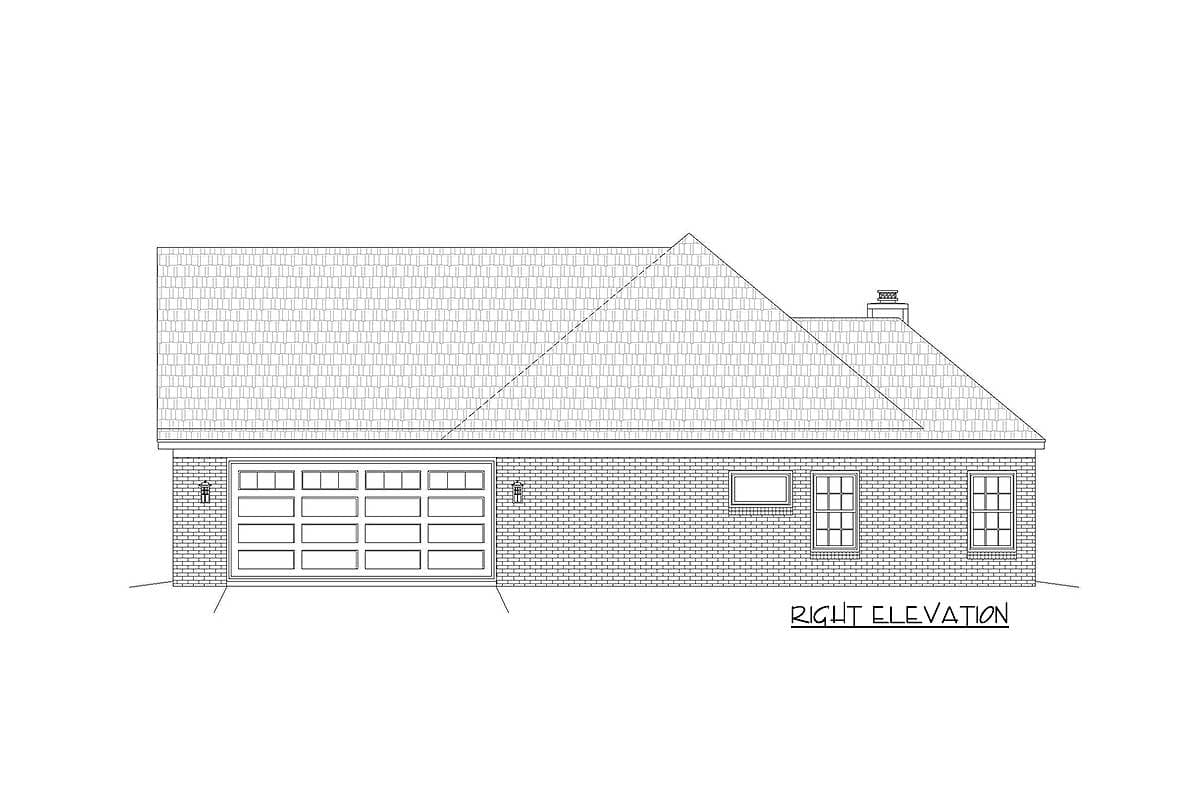 Plan 68624VR: Traditional 3-Bed House Plan with Bonus Level Above Garage - 2400 Sq Ft - Image #6 - Country, Southern, Traditional